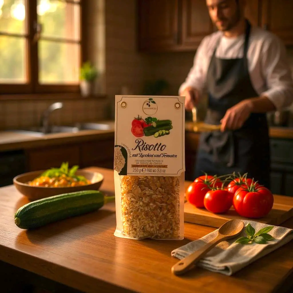 Risotto mit Zucchini und Tomate Gourmeza