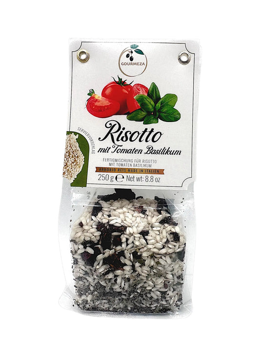 Risotto mit Tomate und Basilikum Gourmeza